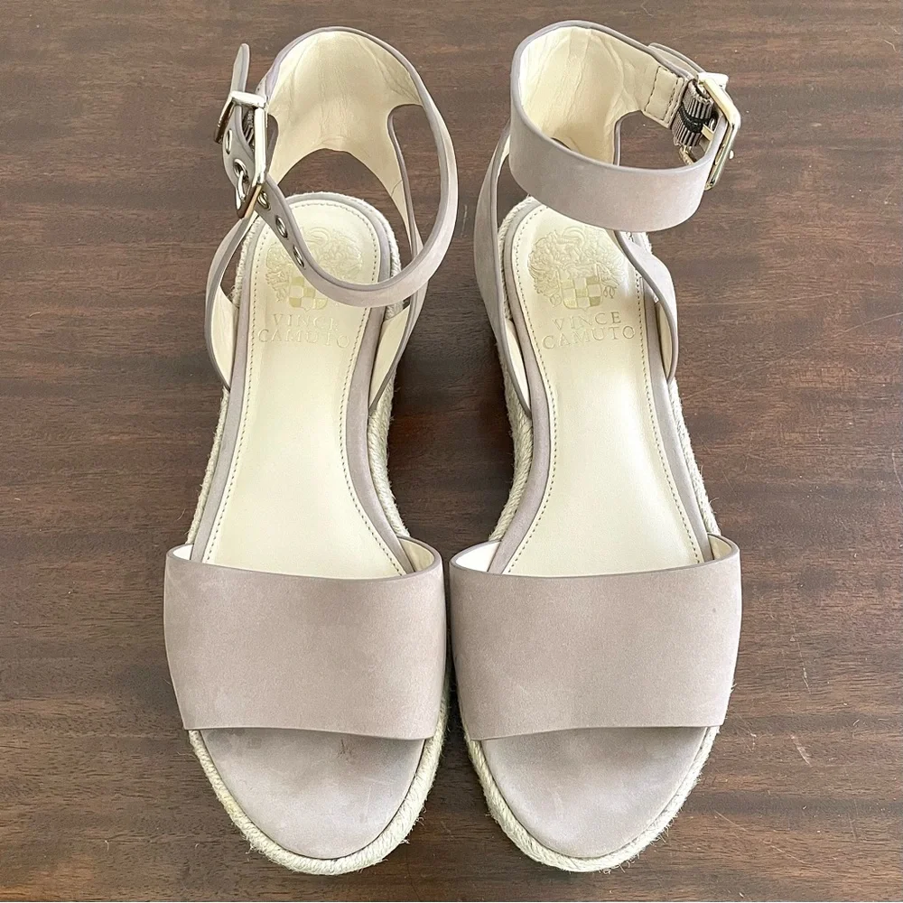 Vince Camuto Taupe Platform Espadrille Sandals